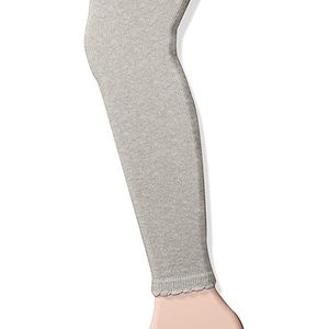Jefferies footless scalloped edge tights heather gray NEW